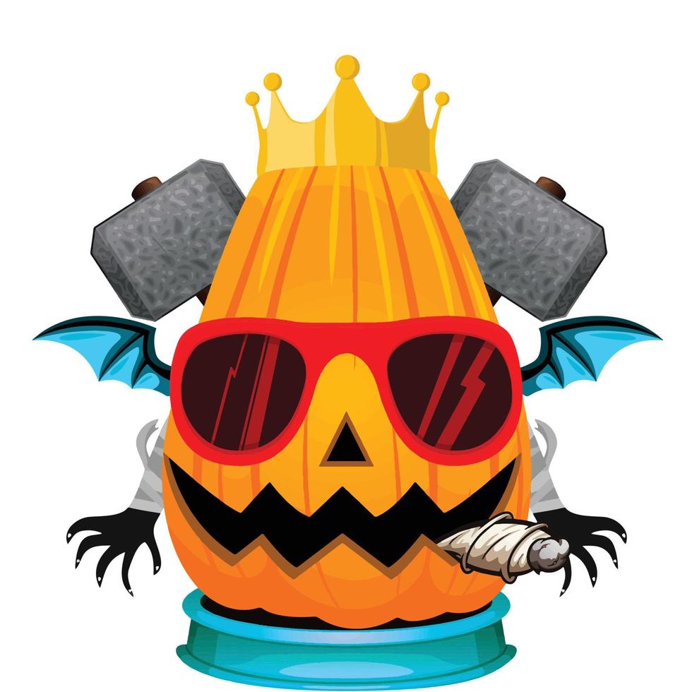 fiesta espeluznante cabeza de calabaza de halloween vector