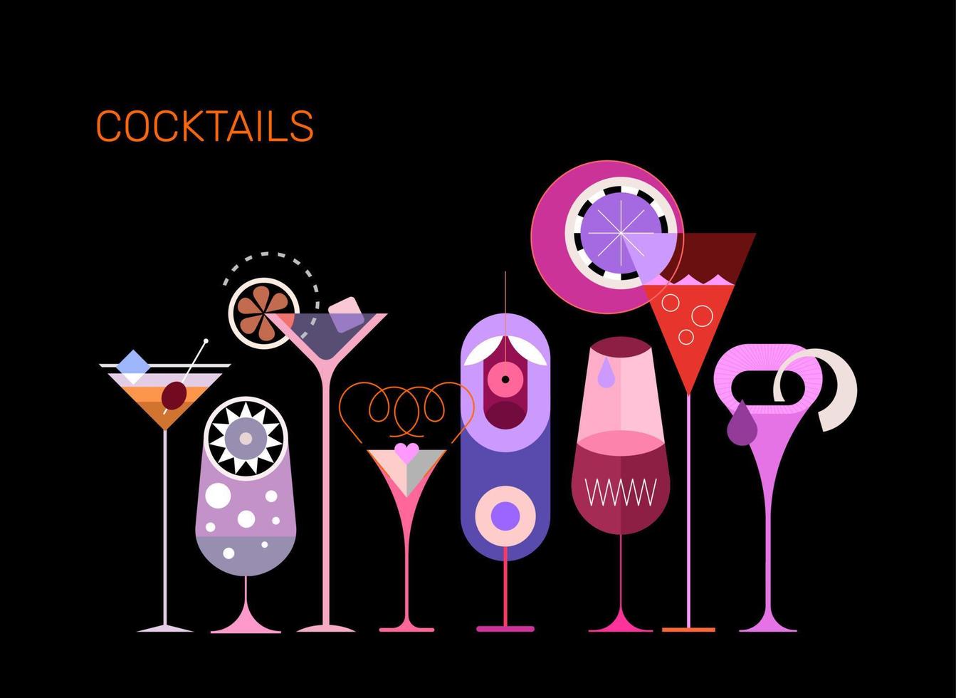 Cocktails vector illustration