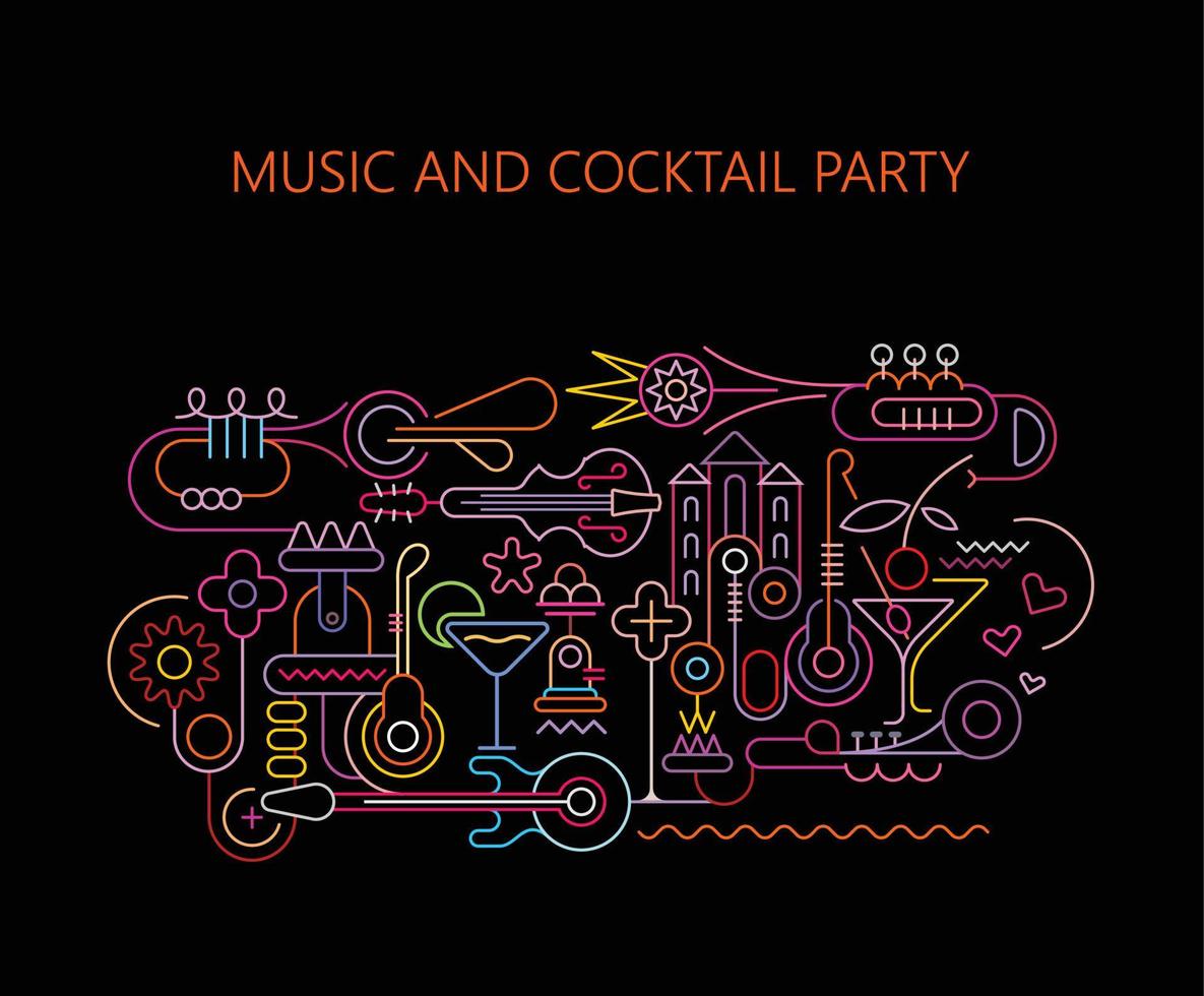 musica y coctel vector