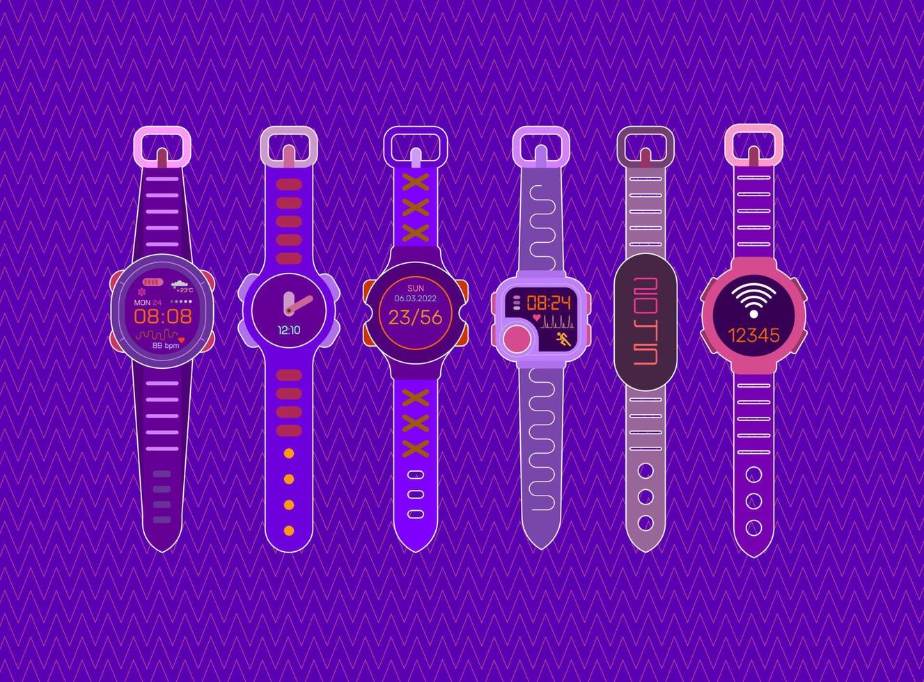 diseño de vectores de relojes inteligentes