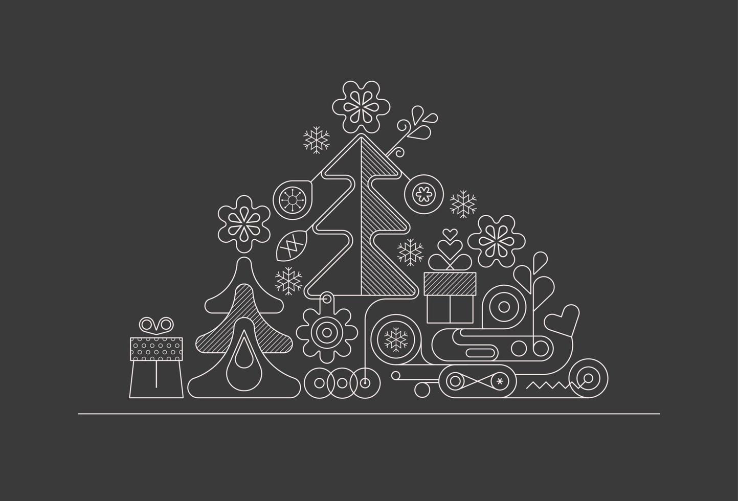 Christmas Tree Neon Design vector