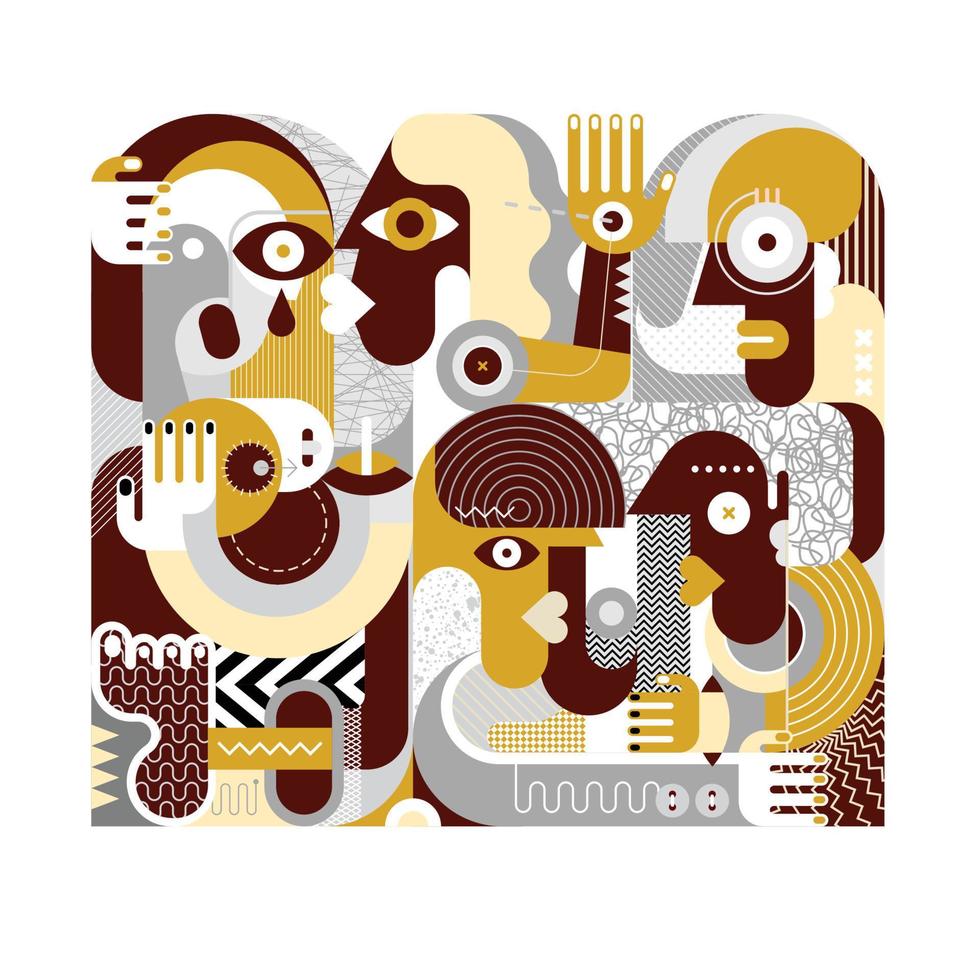 Group of Drunk People vector artwork