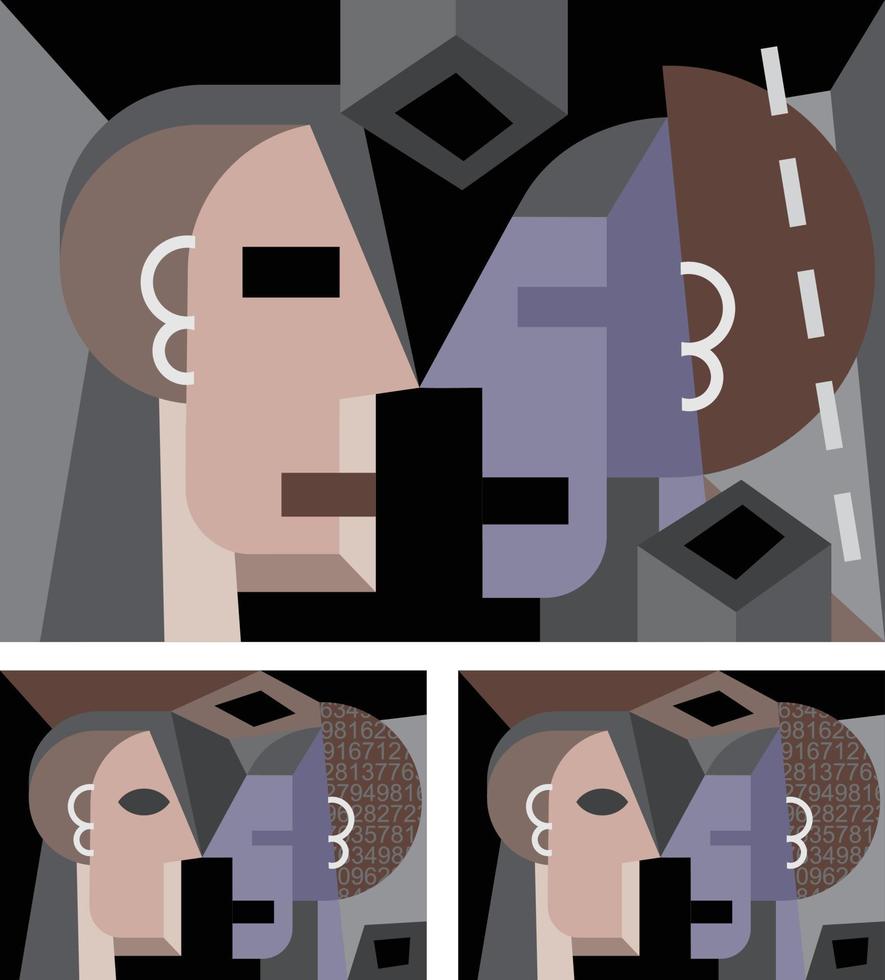 Cubism Portrait vector