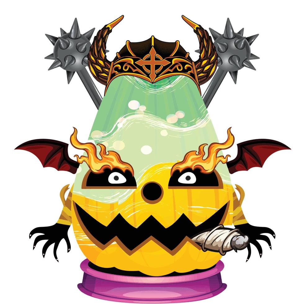 Creepy Party Halloween Pumpkin Head vector