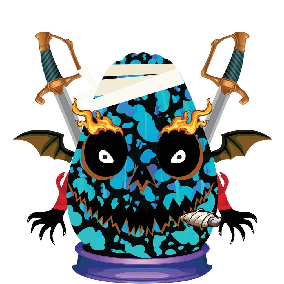 Creepy Party Halloween Pumpkin Head vector