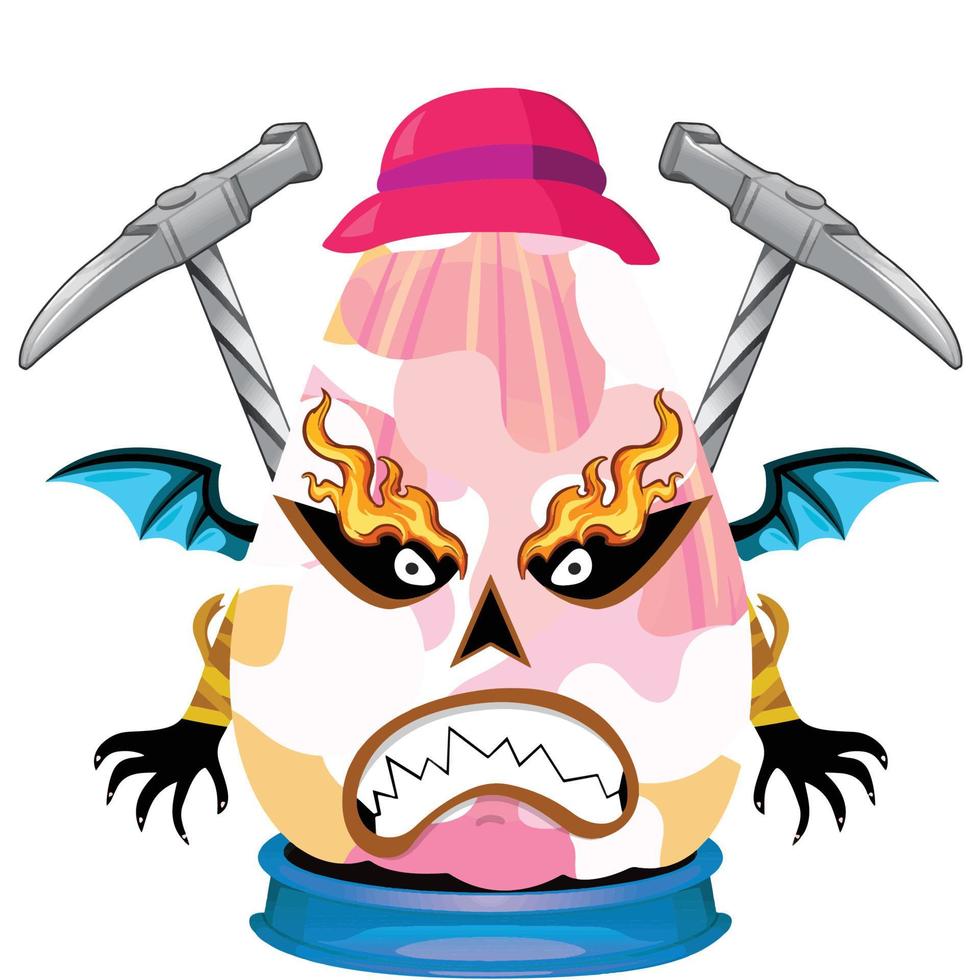 Creepy Party Halloween Pumpkin Head vector