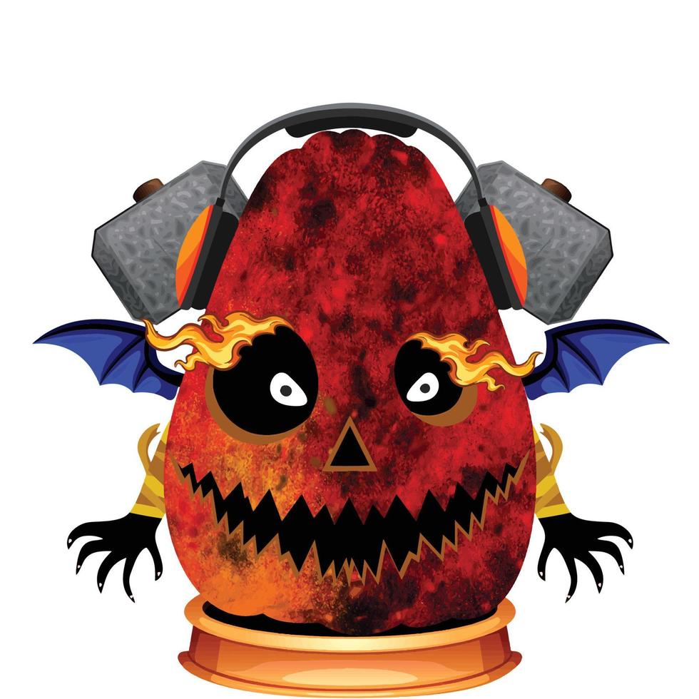Creepy Party Halloween Pumpkin Head vector