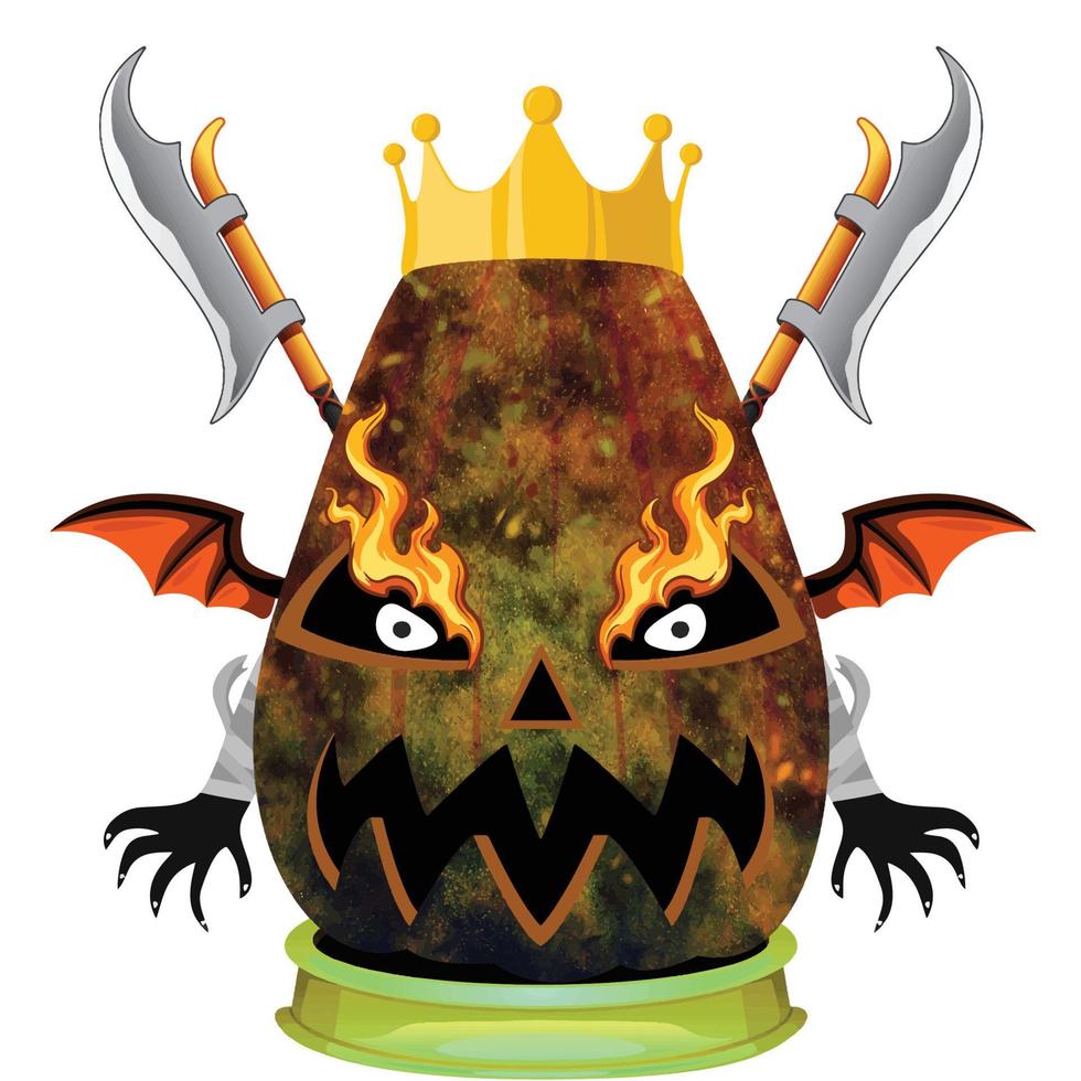 Creepy Party Halloween Pumpkin Head vector