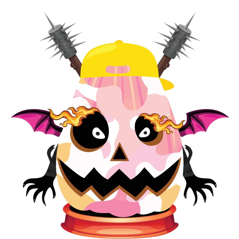 fiesta espeluznante cabeza de calabaza de halloween vector