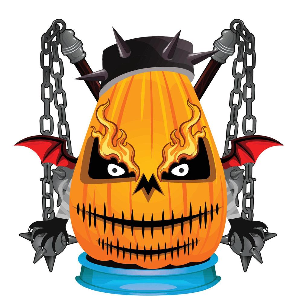 Creepy Party Halloween Pumpkin Head vector