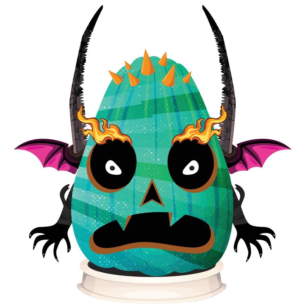 Creepy Party Halloween Pumpkin Head vector