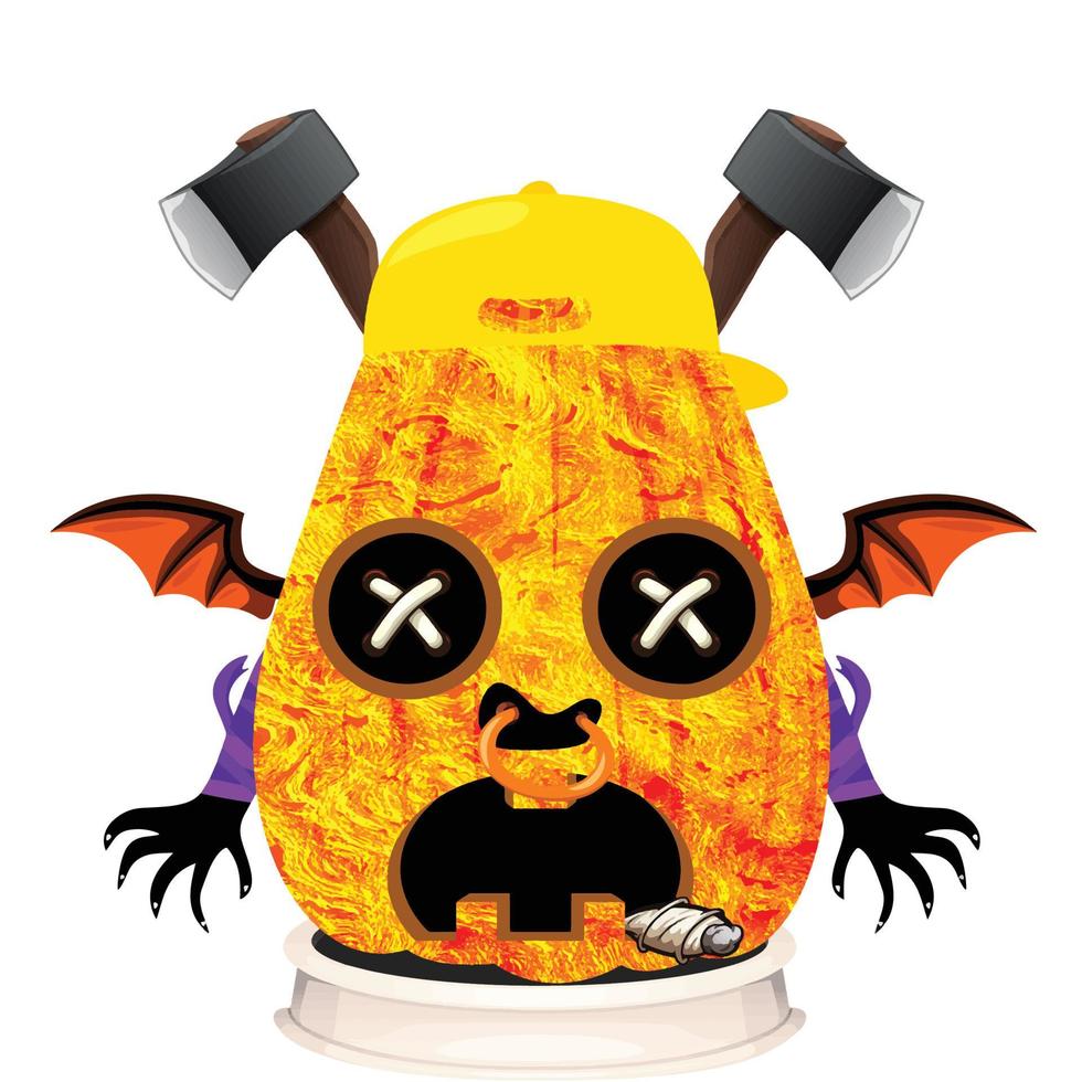Creepy Party Halloween Pumpkin Head vector
