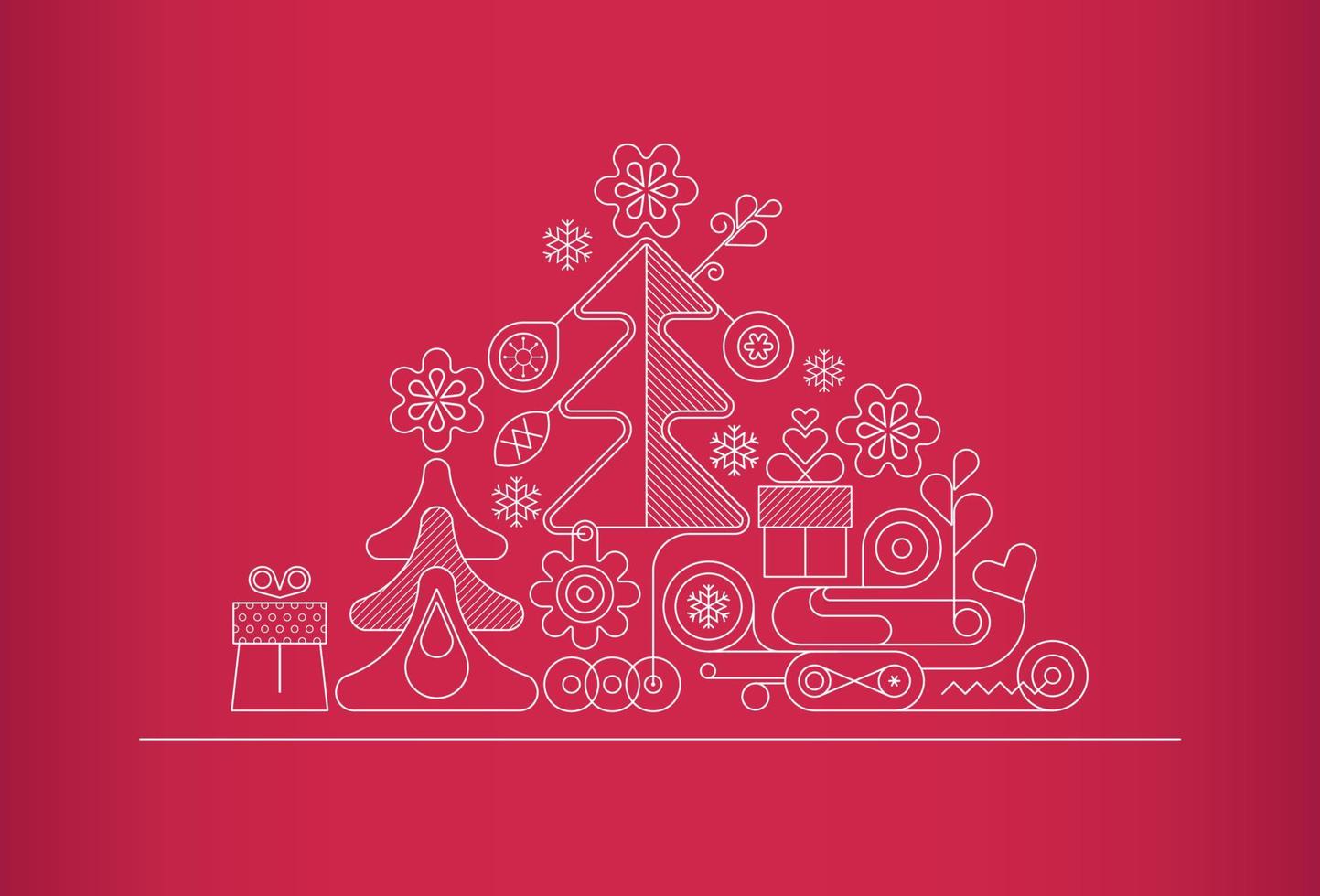 Christmas Background line art vector