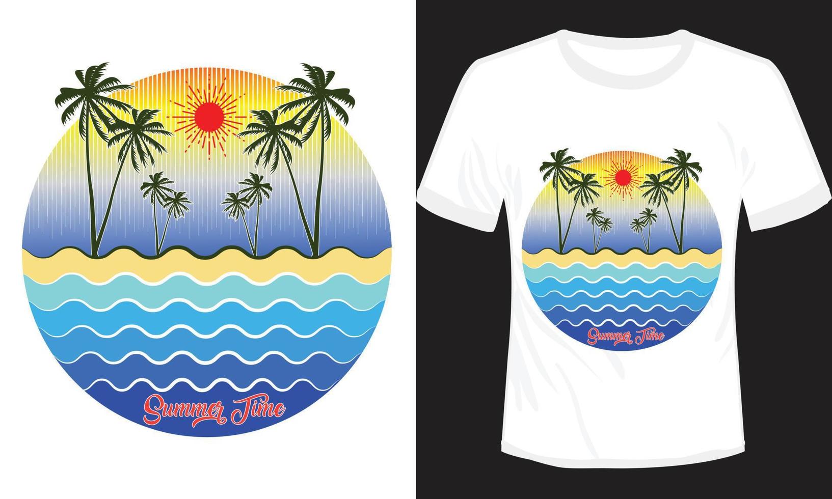 Summer Time T-shirt Design Vector