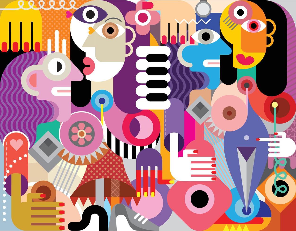 Four Women Portrait vector