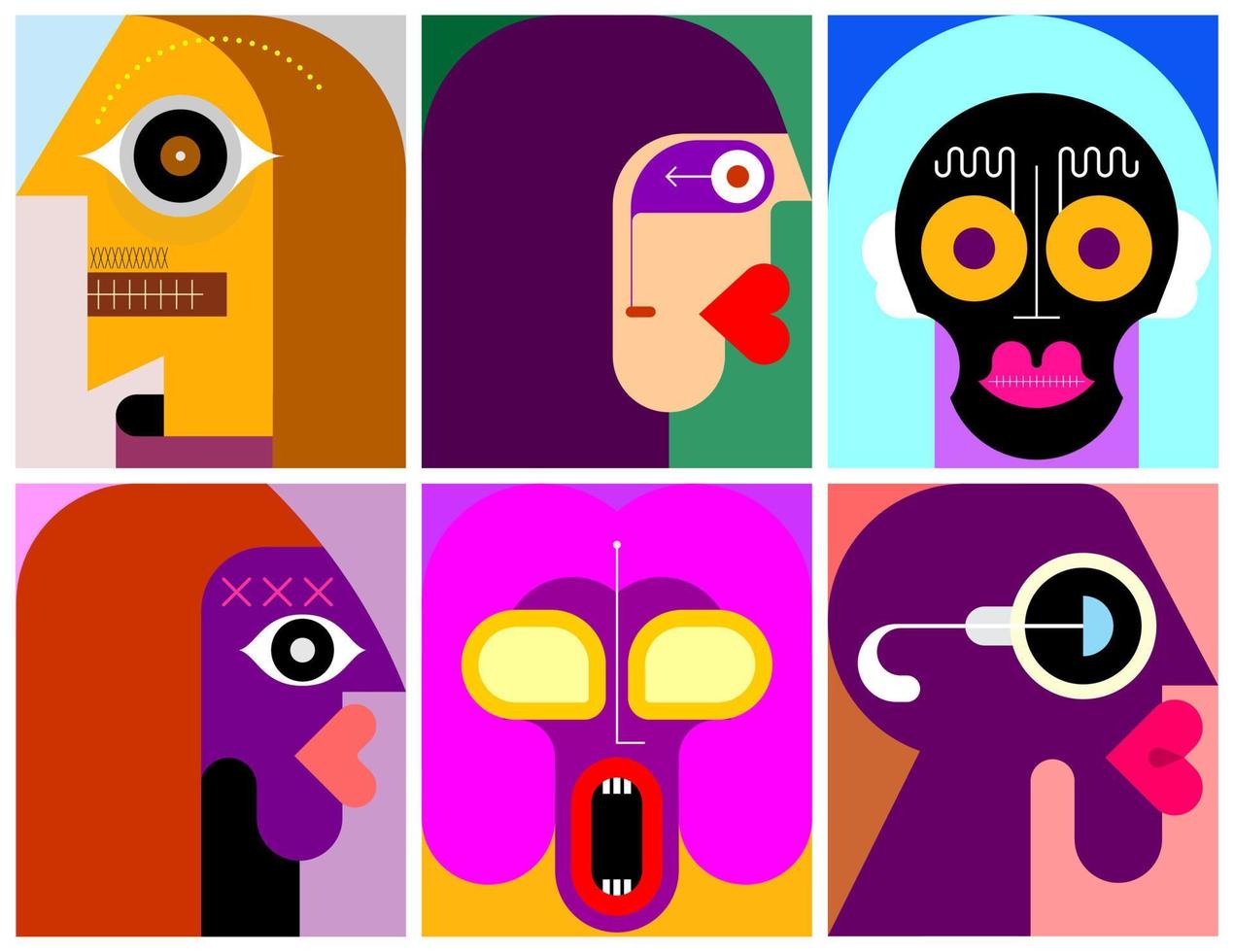 Six Portraits vector