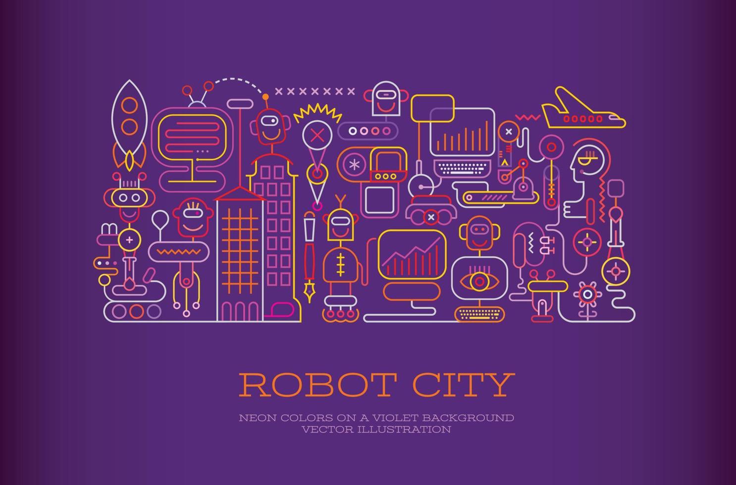 robot ciudad vector