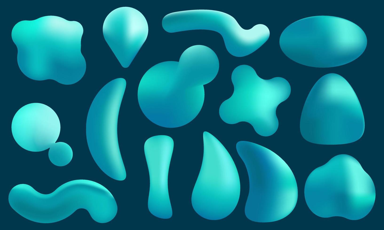 Collection of liquid abstract shapes vector