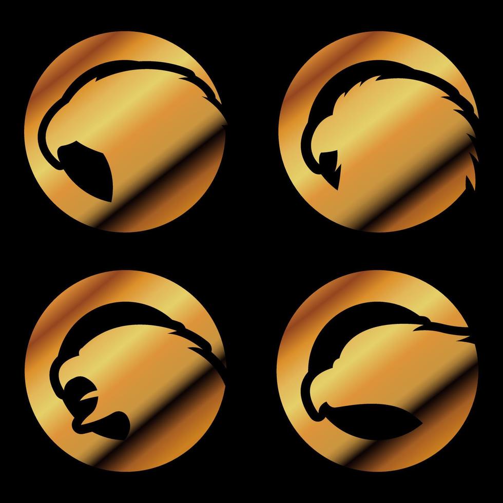 Golden Eagle Head Logo Collection vector