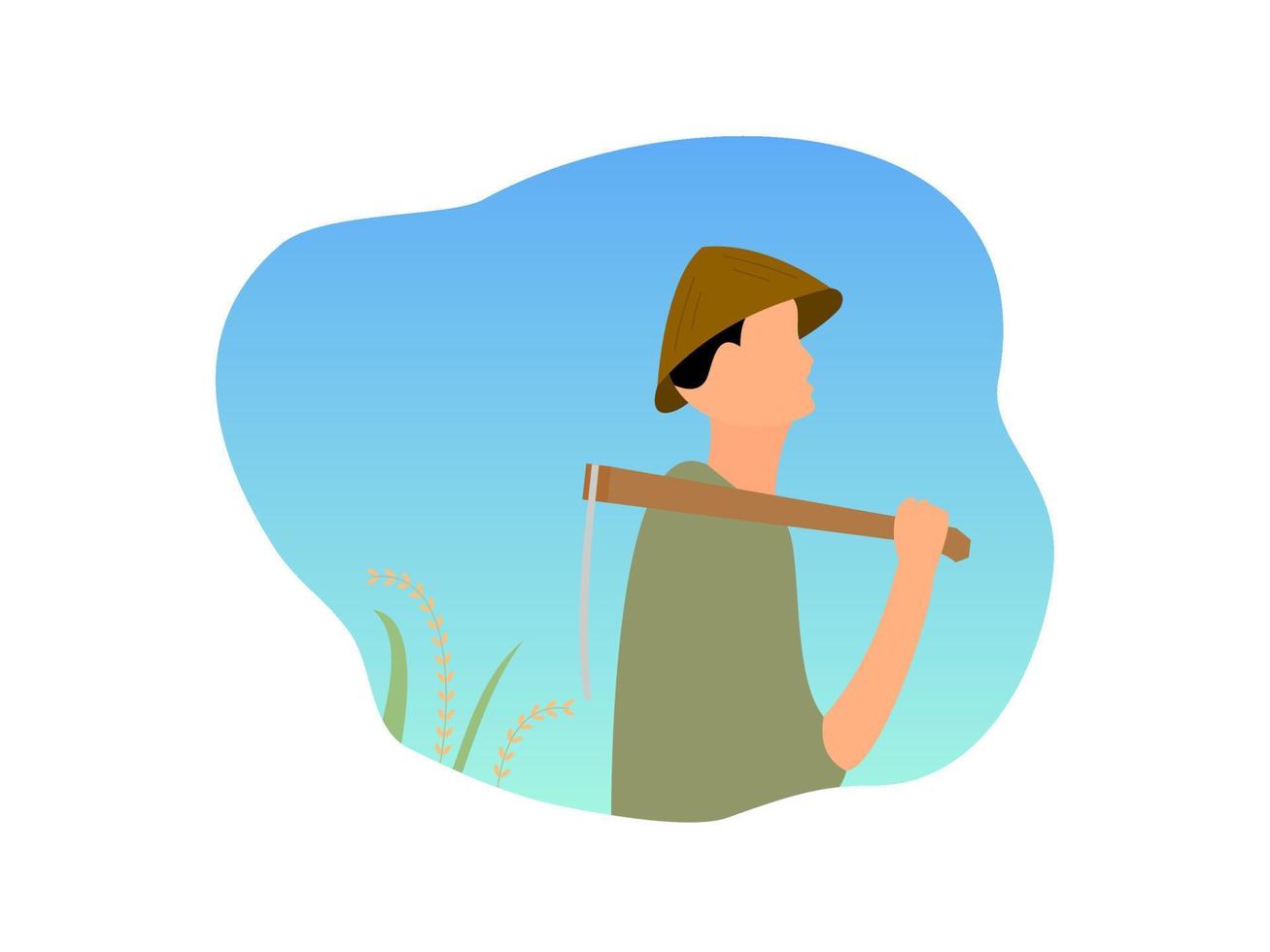 flat design happy farmer's day vector