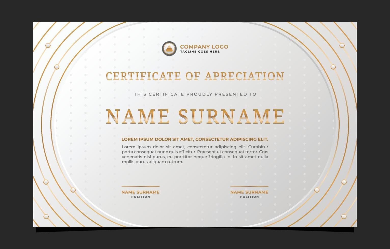 Certificate of Appreciation Background Template vector