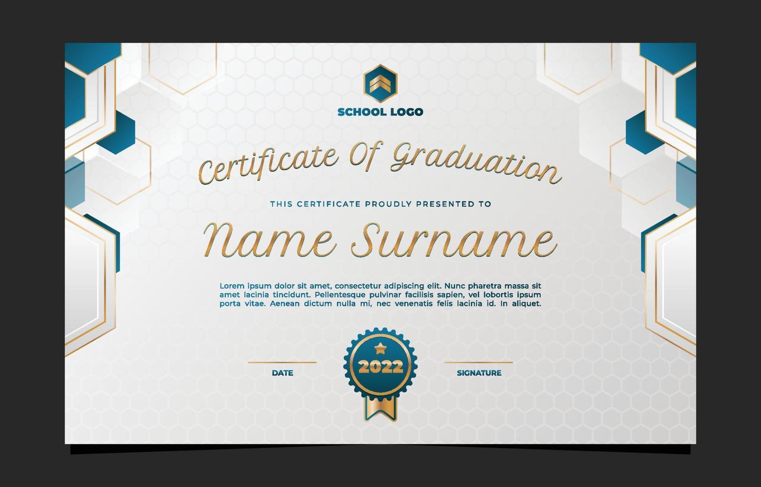 Exclusive Graduation Certificate Background Template vector