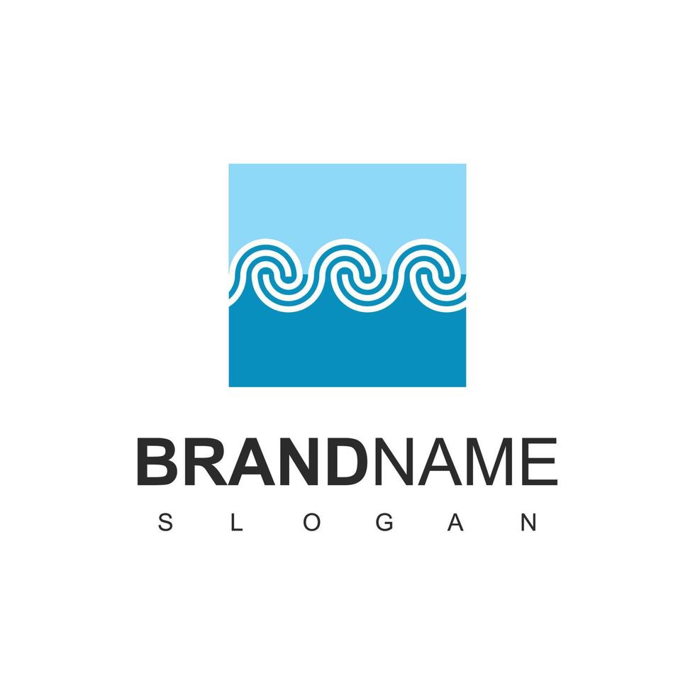 Wave Line Logo Design Template vector