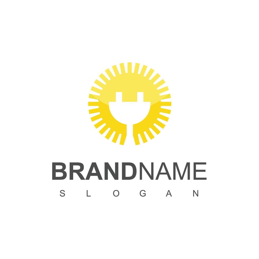 Power Logo Design Template With Plug Symbol vector