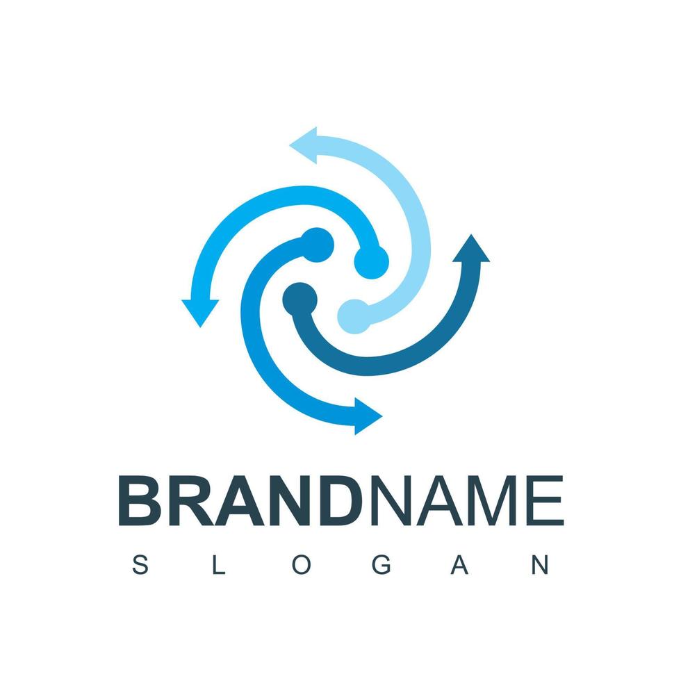 Arrow logo Design Template, Circle Arrow Technology Symbol vector