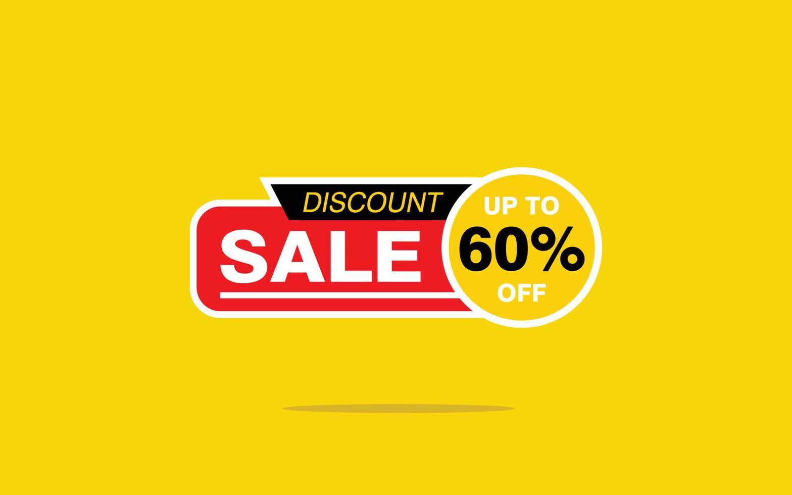 60 Percent discount offer, clearance, promotion banner layout with sticker style. vector