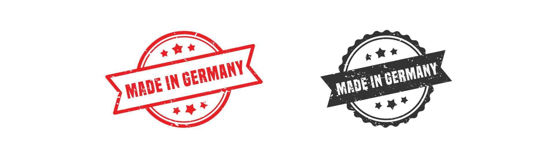 Made in germany stamp rubber with grunge style on white background. vector