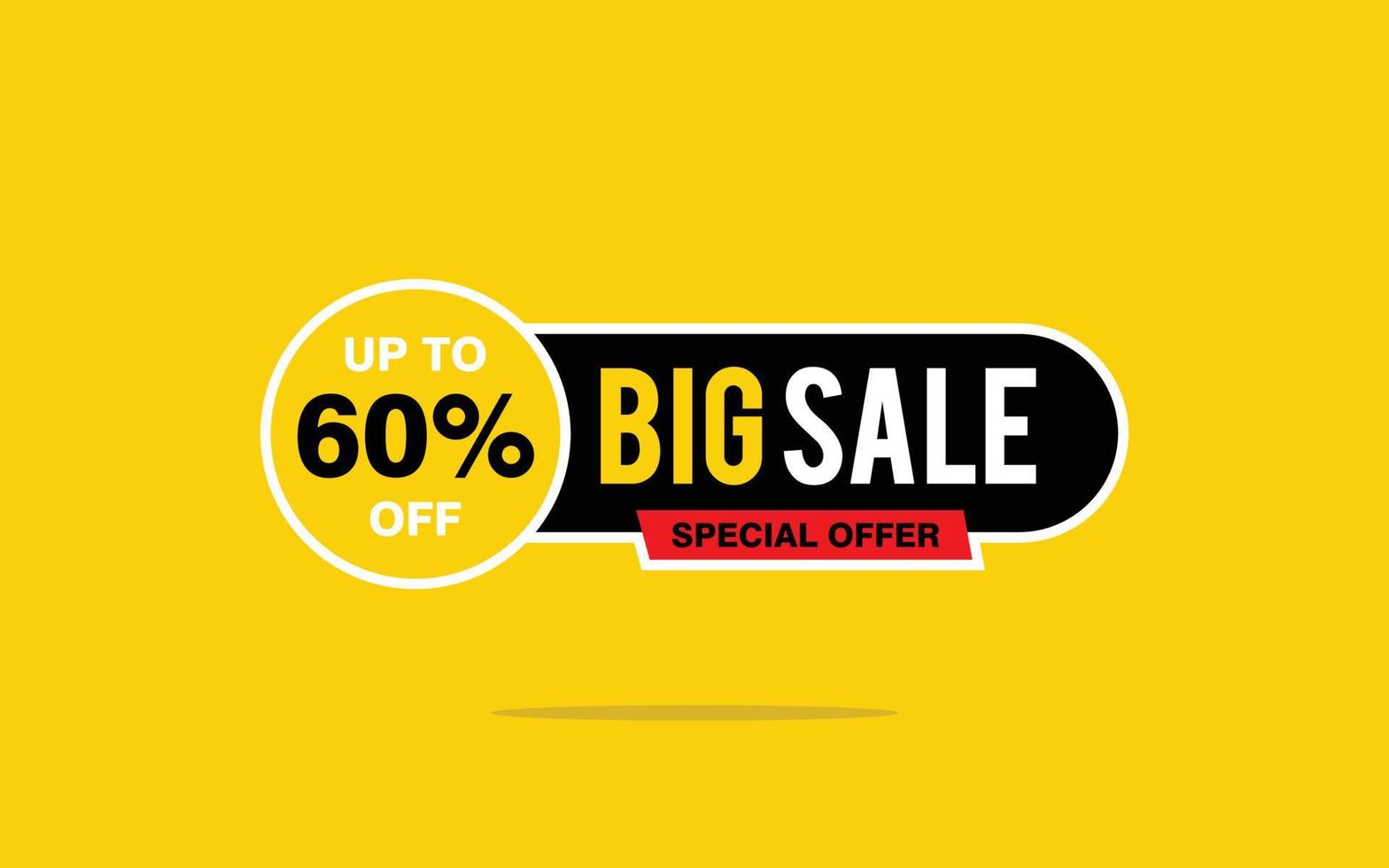 60 Percent discount offer, clearance, promotion banner layout with sticker style. vector