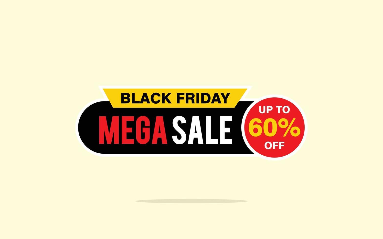 60 Percent discount offer, clearance, promotion banner layout with sticker style. vector