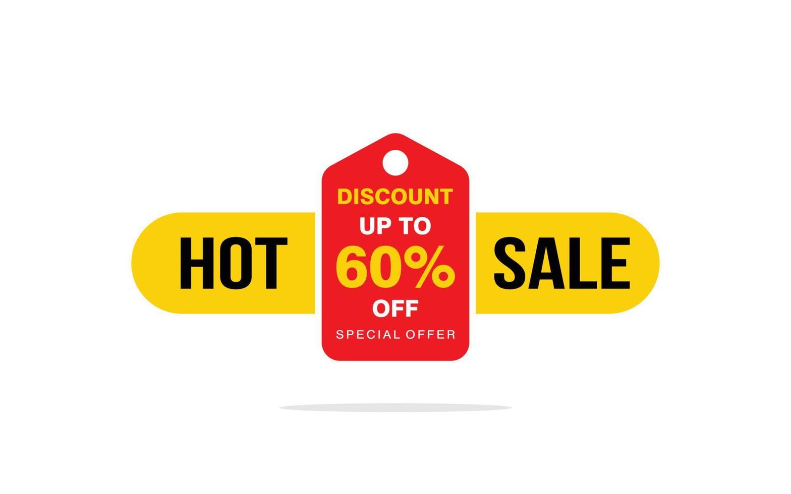 60 Percent discount offer, clearance, promotion banner layout with sticker style. vector