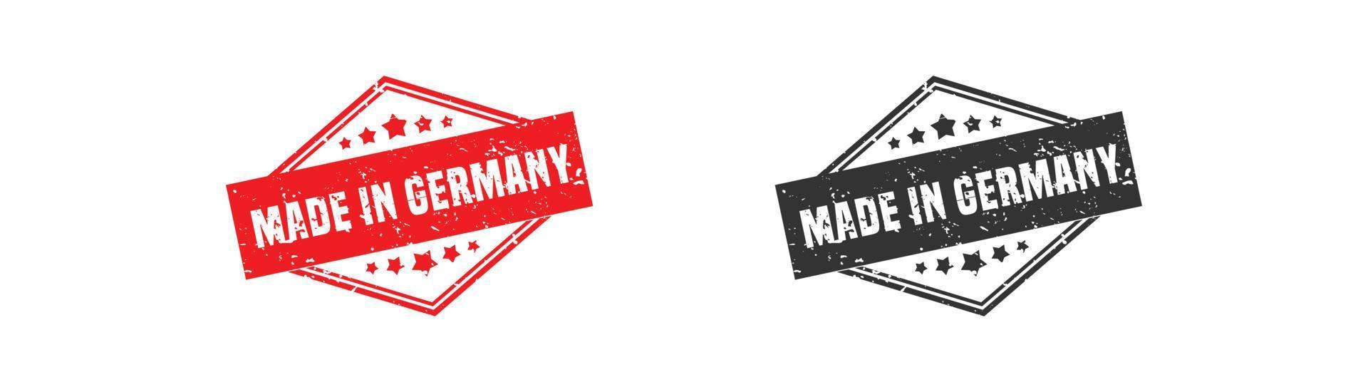 Made in germany stamp rubber with grunge style on white background. vector