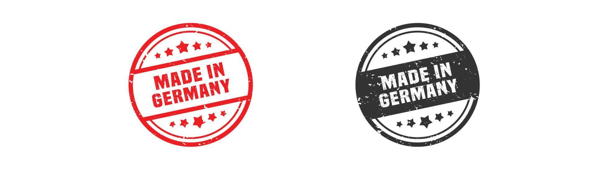 Made in germany stamp rubber with grunge style on white background. vector