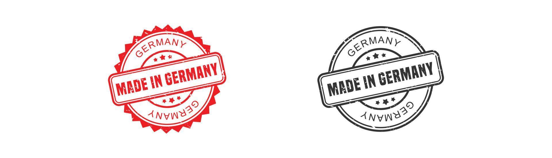 Made in germany stamp rubber with grunge style on white background. vector