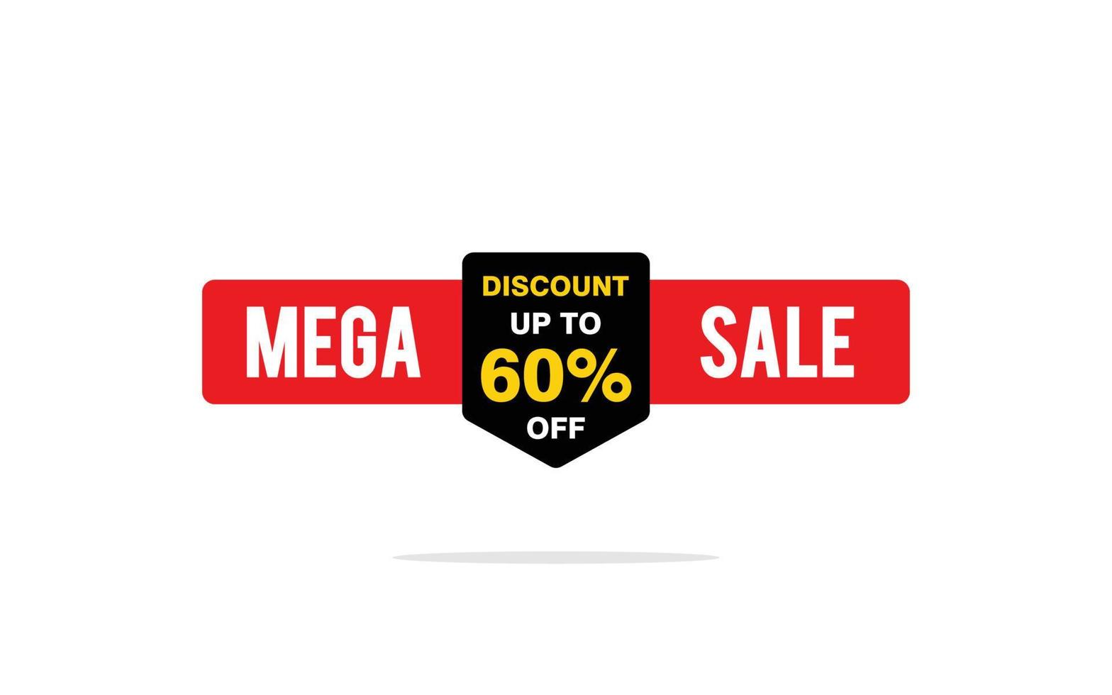 60 Percent discount offer, clearance, promotion banner layout with sticker badge. vector