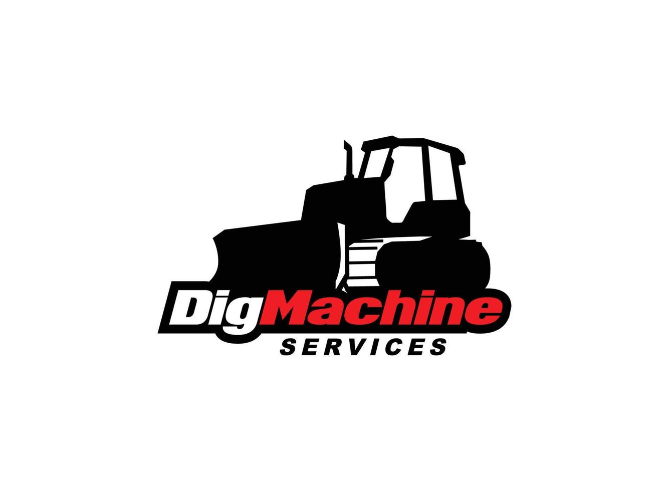 Excavating dozer logo vector for construction company. Heavy equipment template vector illustration for your brand.