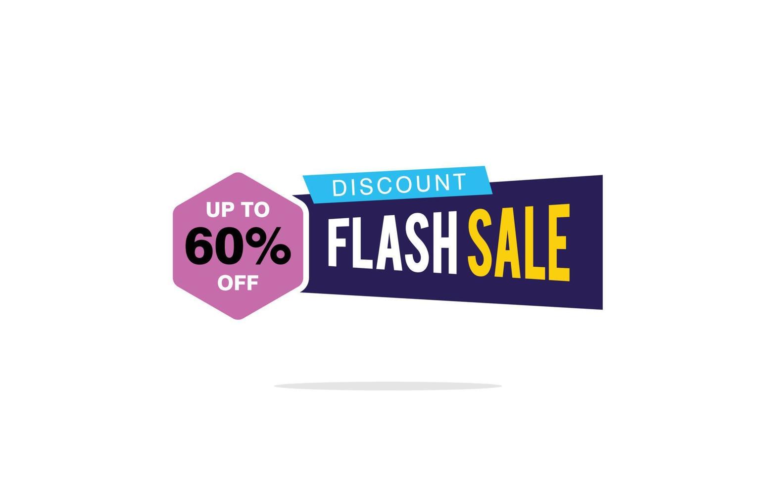 60 Percent discount offer, clearance, promotion banner layout with sticker badge. vector