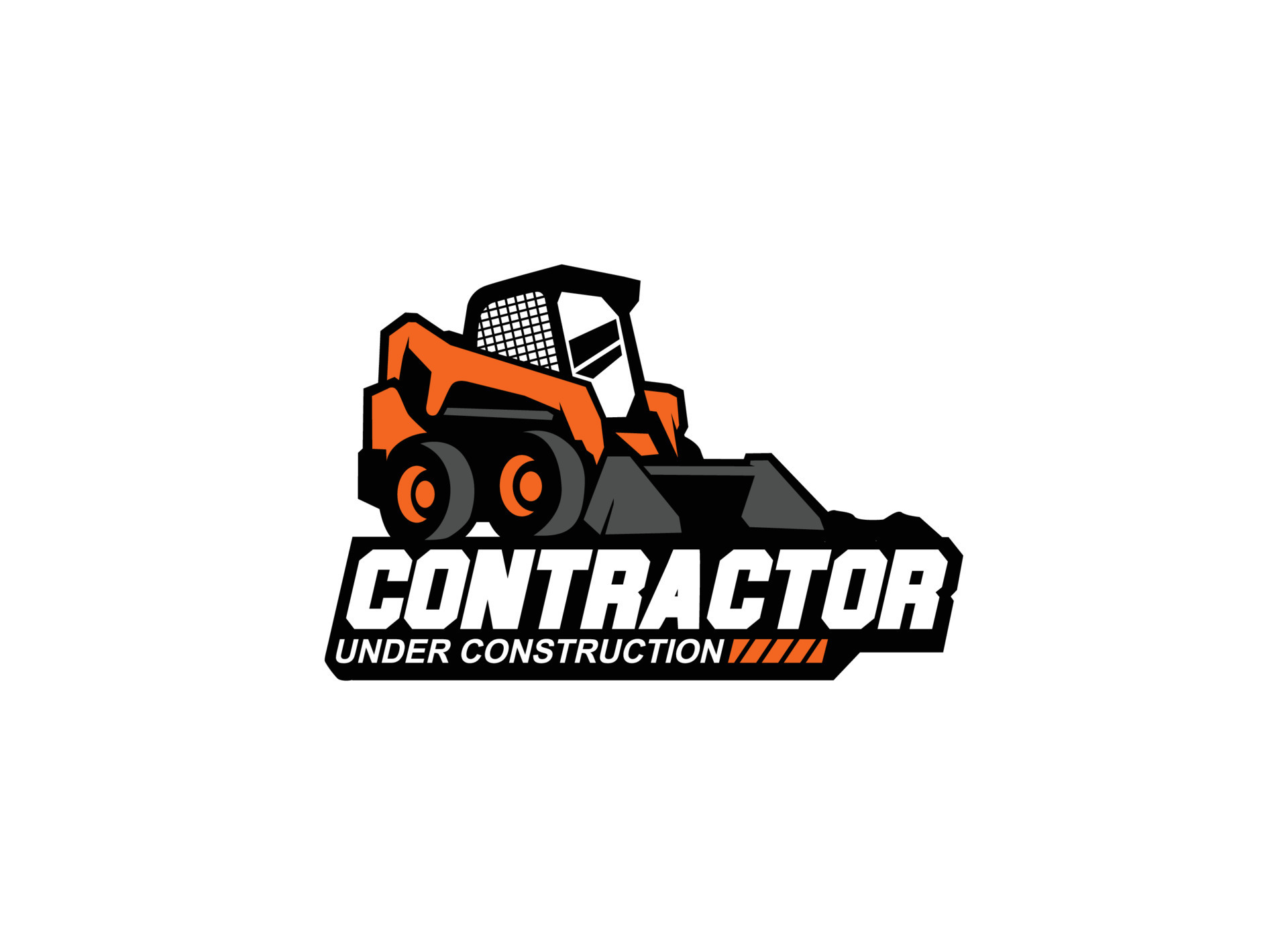 Excavating skid steer logo vector for construction company. Heavy