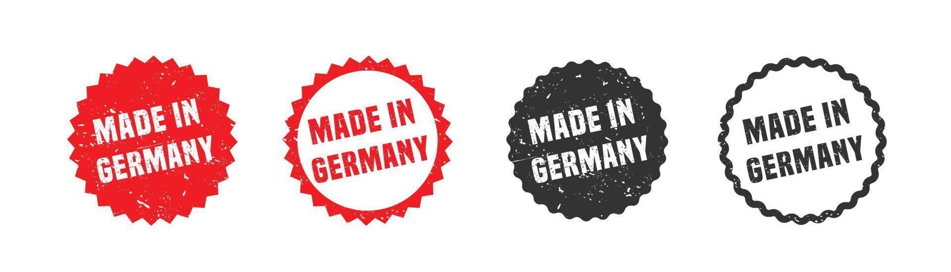 Made in germany stamp rubber with grunge style on white background. vector