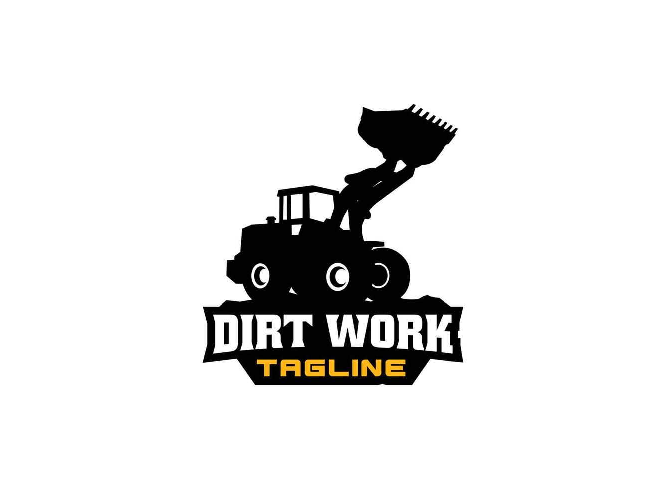 Excavating and loader logo vector for construction company. Heavy equipment template vector illustration for your brand.