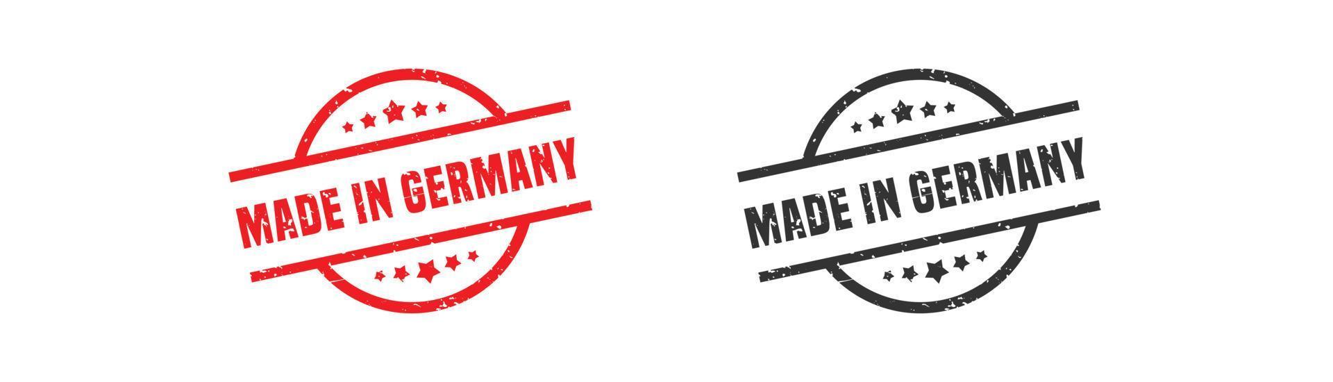 Made in germany stamp rubber with grunge style on white background. vector