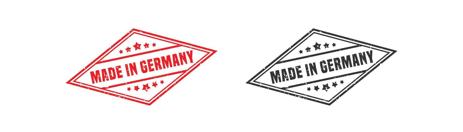 Made in germany stamp rubber with grunge style on white background. vector