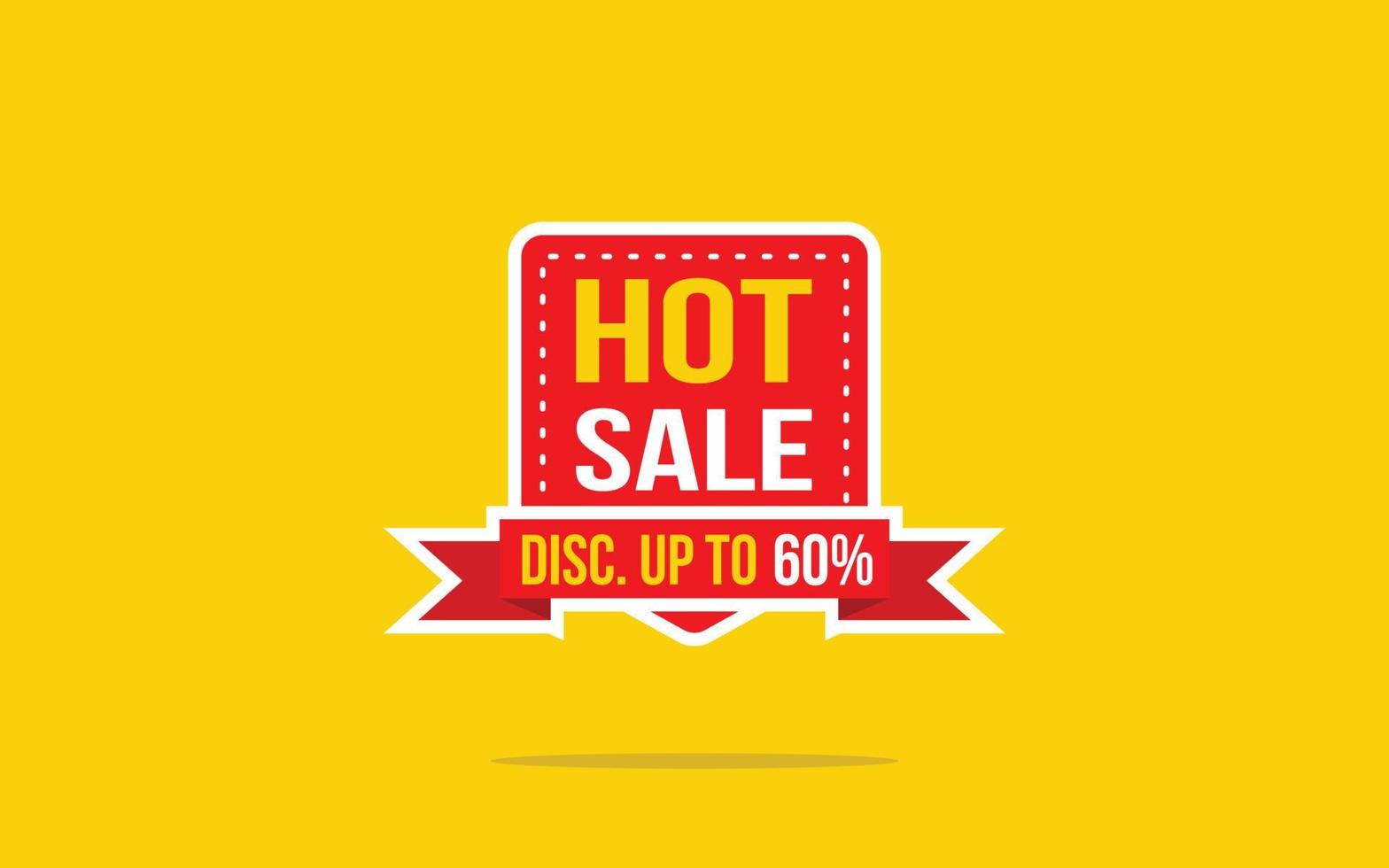 60 Percent discount offer, clearance, promotion banner layout with sticker style. vector