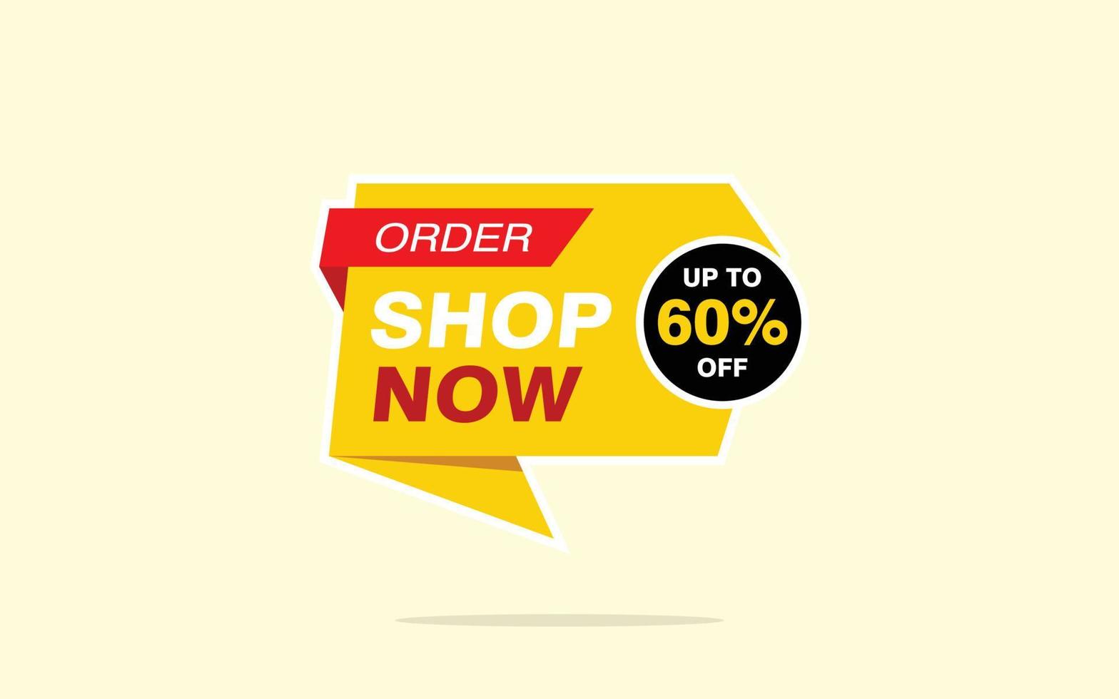 60 Percent discount offer, clearance, promotion banner layout with sticker style. vector