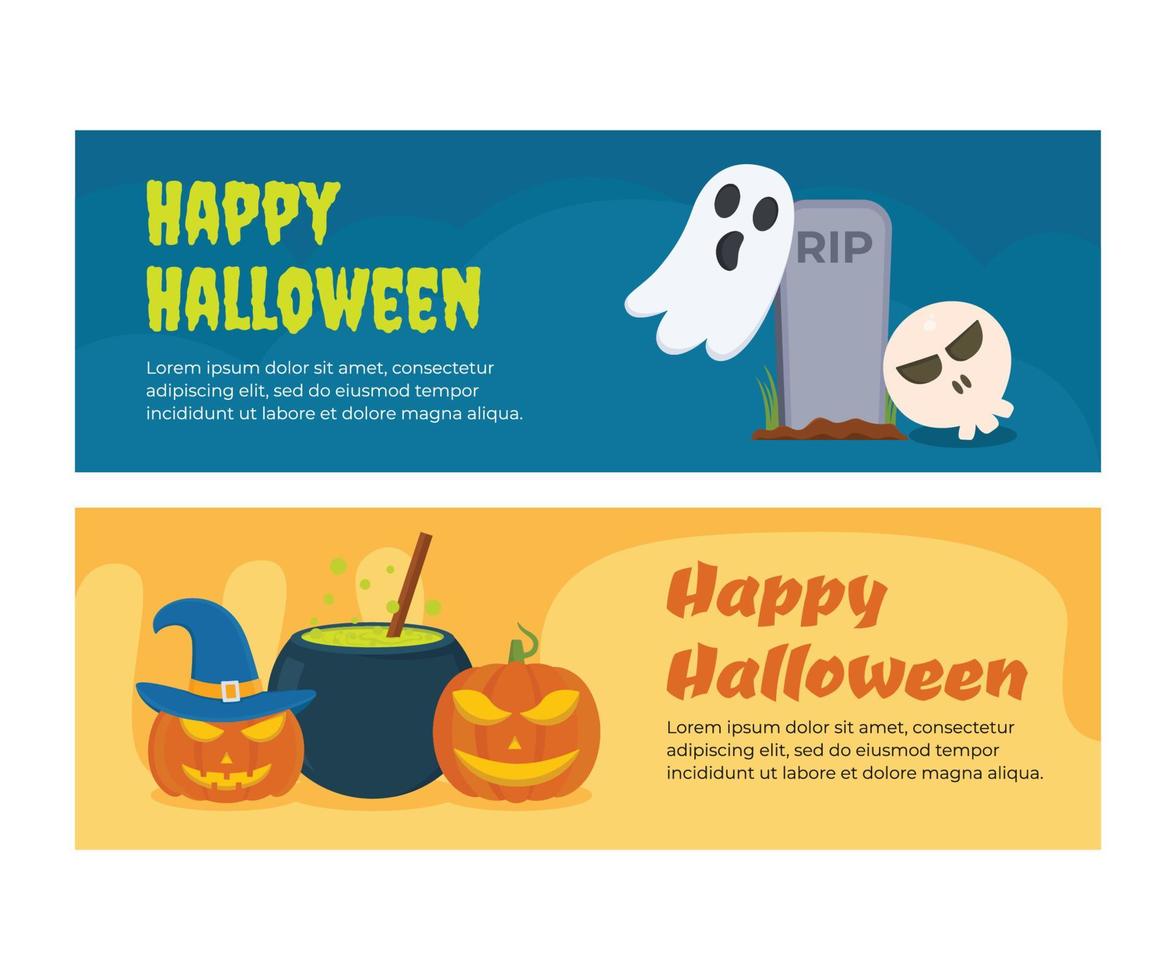 Halloween Landscape Banner. Halloween banner with 2 options to choose from. vector