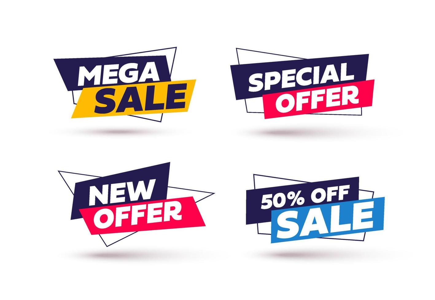 Geometric Sale Banner. Limited offer tag. vector