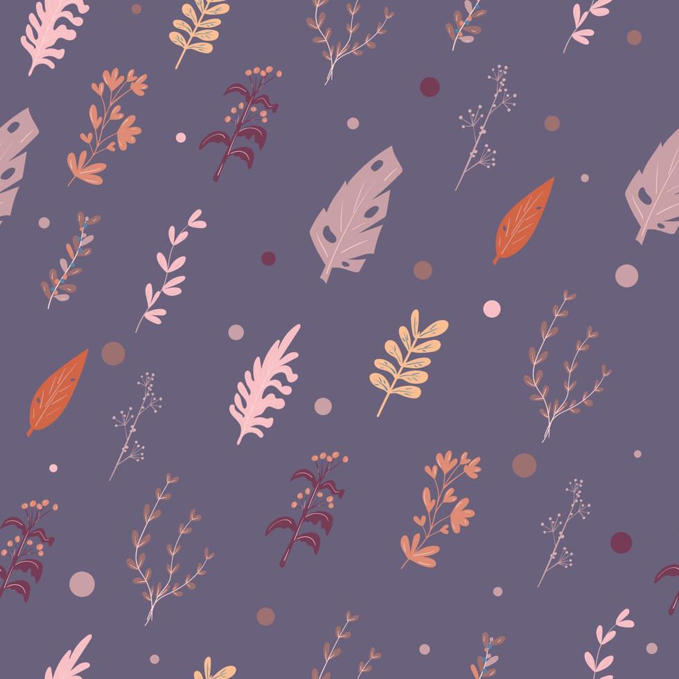 Seamless botanical pattern with leaves vector